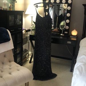 Adrianna Papell Navy Blouson Gown